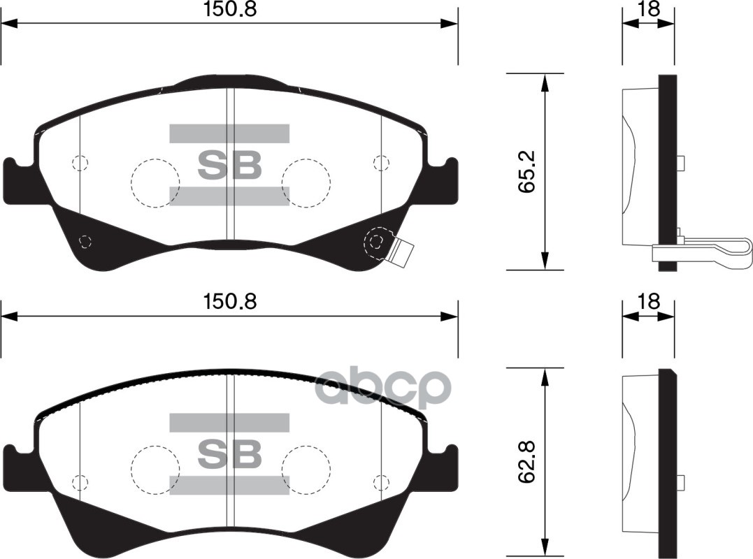 Колодки передние SANGSIN BRAKE SP1580